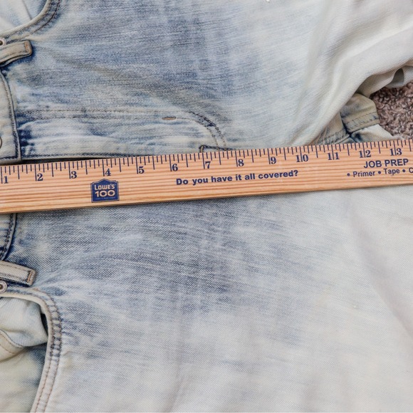 Lauren Ralph Lauren Jeans Size 14 Distressed Patchwork Denim Relaxed Fit Tapered - Picture 11 of 11